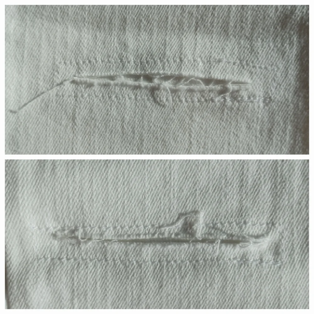 NWT Anine Bing Jeans Skinny White Knee Slit Frayed Low Rise Grunge Indie Sleeze - Picture 12 of 16